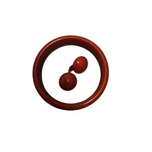 Vintage Red Marvella Bangle & Matching Clip-On Earrings Set